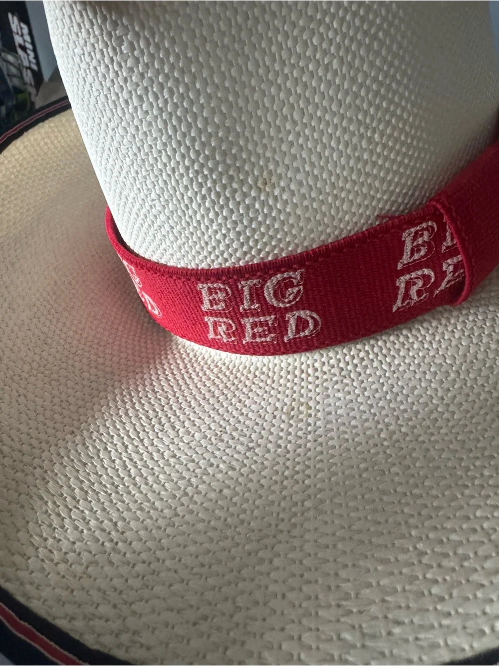 Stanley Cream Cowboy Hat with Red Branded Band and Black Trim